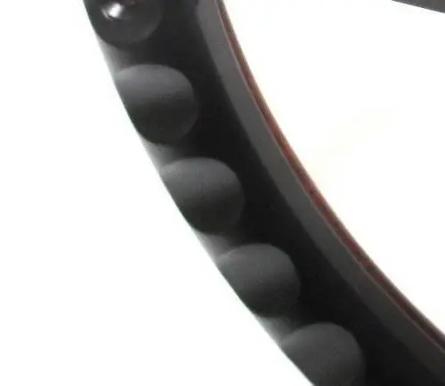 14" Black Billet Flamed Steering Wheel w/Your Choice of Horn and Half-Wrap thumbnail 6