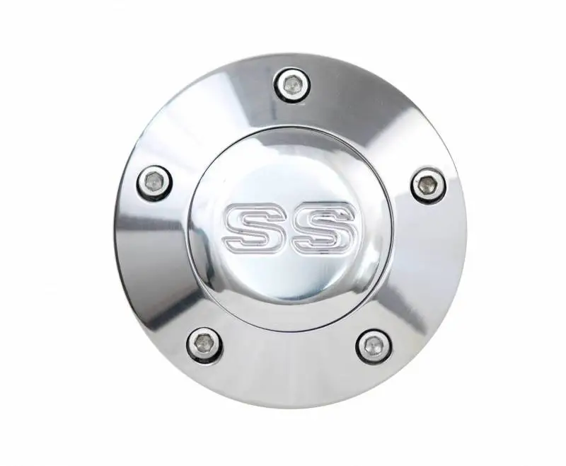 14" Polished Billet Flamed Steering Wheel w/Your Choice of Horn and Half-Wrap thumbnail 16