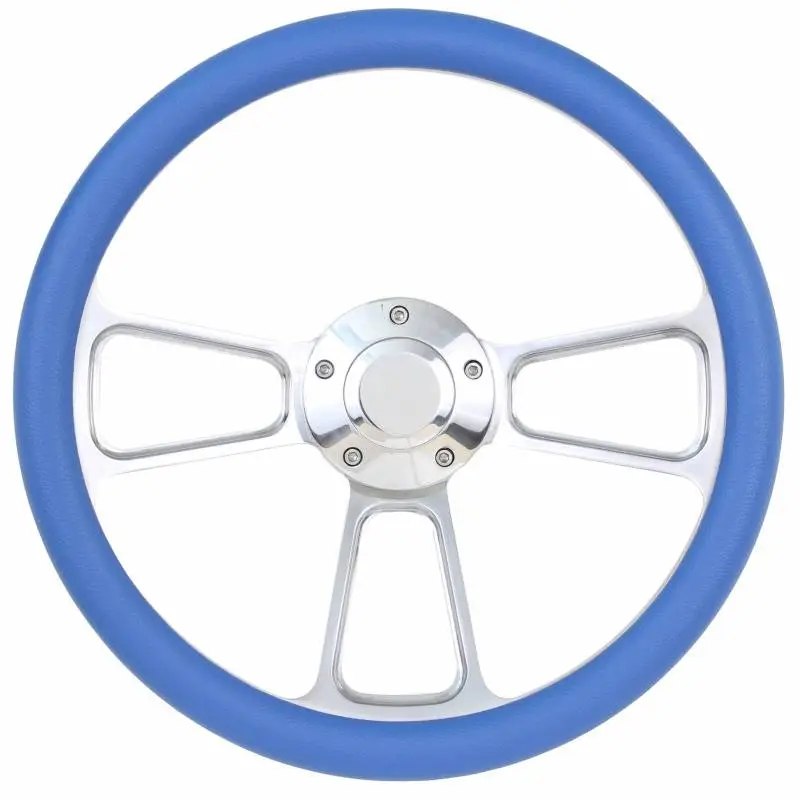 14" Polished Billet Muscle Style Steering Wheel w/ any Half Wrap