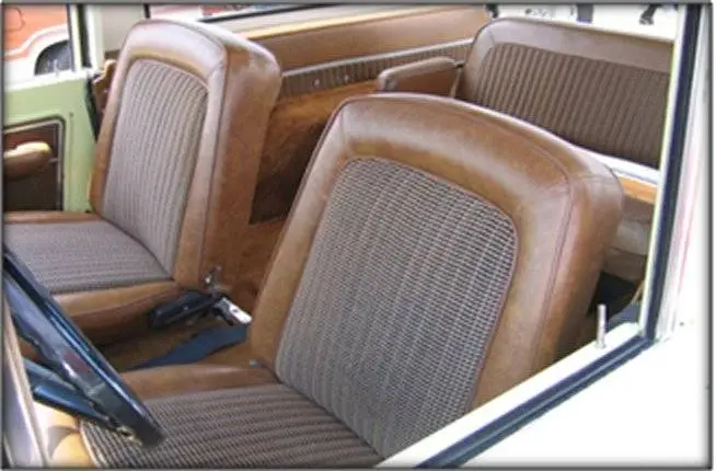 1968-1977 Ford Bronco, Front Buckets Deluxe Houndstooth Seat Upholstery