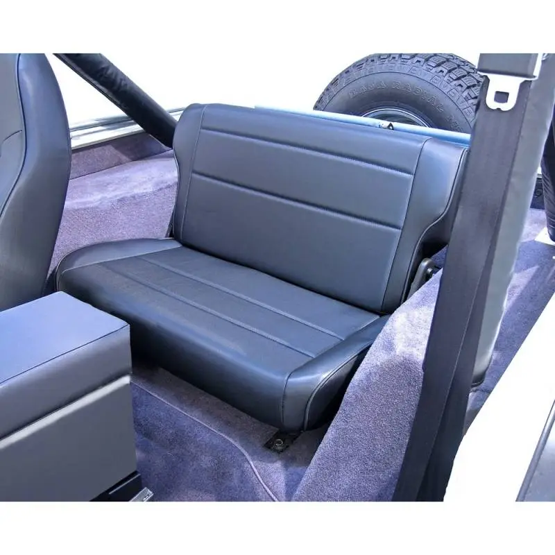 Fold and Tumble Rear Seat, Black; 76-95 Jeep CJ/Wrangler YJ thumbnail 2