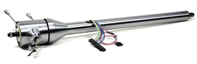 Ididit Universal Shorty 12" Tilt Floor Shift Steering Column with id.CLASSIC Ignition - Paintable Steel