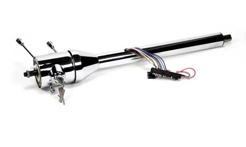 Ididit Universal Shorty 16" Tilt Floor Shift Steering Column with id.CLASSIC Ignition - Chrome