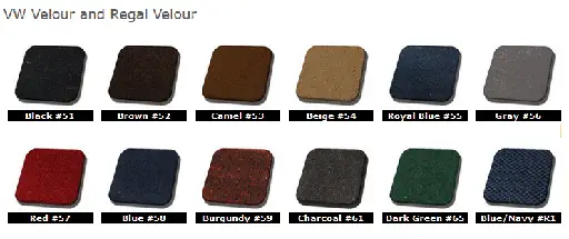 1954-79 VW Volkswagen Bug Beetle Cloth/Vinyl Original-Style Upholstery, Front /Rear