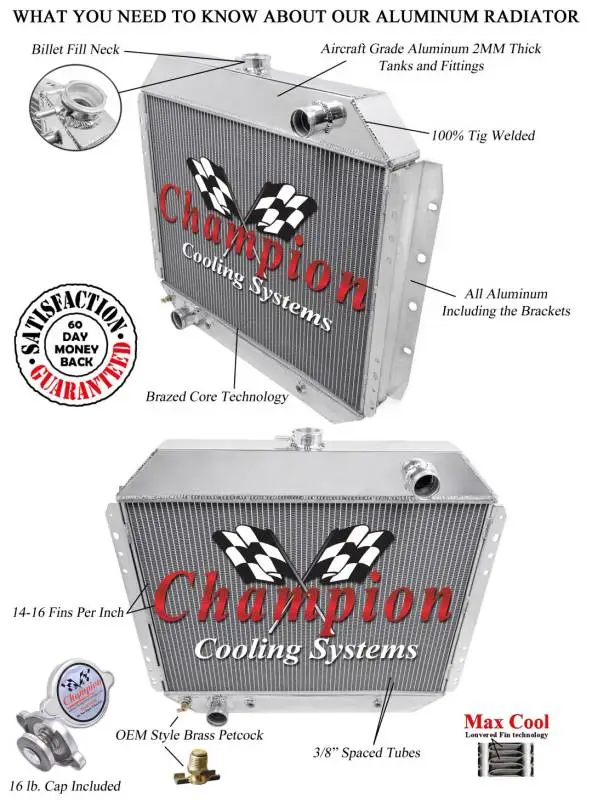 Champion Two Row All Aluminum Radiator Ford F-Series/Bronco EC433 thumbnail 2