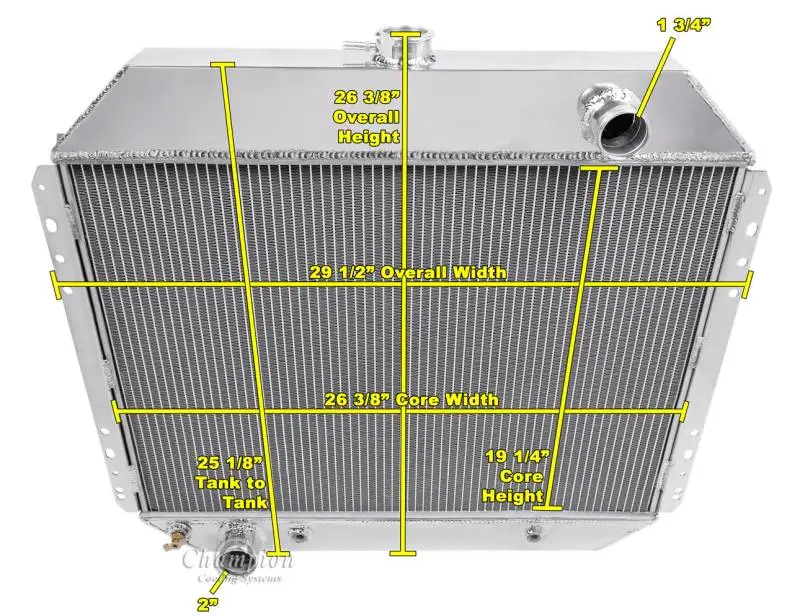 Champion Two Row All Aluminum Radiator Ford F-Series/Bronco EC433 thumbnail 4