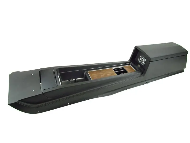 1969 Mustang Deluxe Full Length Console with Wood Trim - Manual Trans.