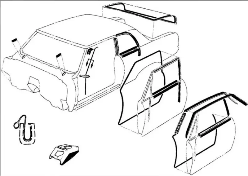  *N5113- 1966-67 Chevy II / Nova 2 Door Sedan Weatherstrip Kit