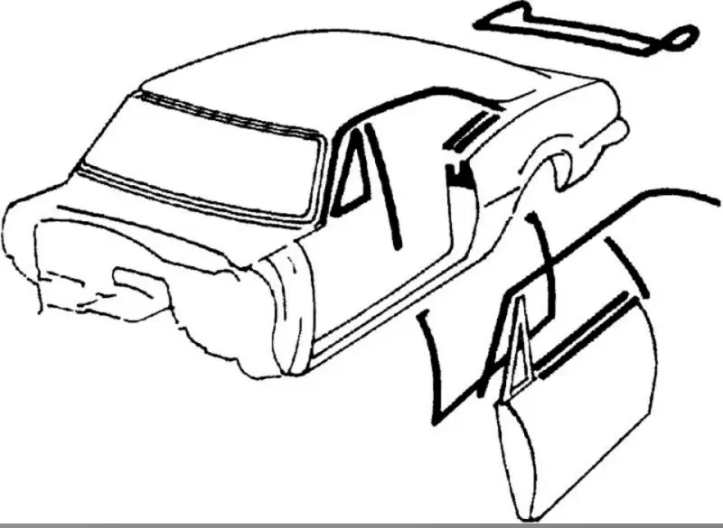 *R5111 - 1968 - 69 Camaro / Firebird Coupe Weatherstrip Kit with OEM Style Windowfelts thumbnail 2