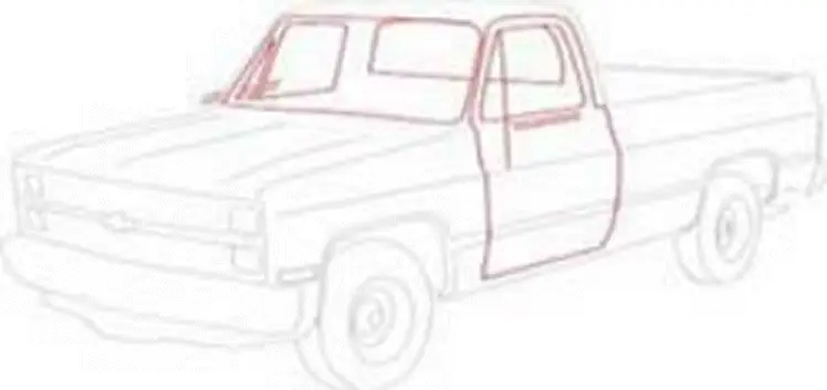 WS7127 - 1981-85 GM Truck Weatherstrip Kit with Chrome Lock Strips