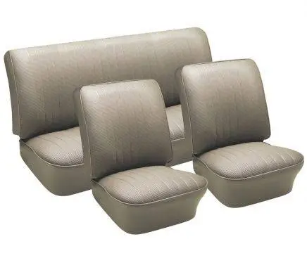 Front & Rear Vinyl Seat Upholstery, 1964-74 VW Type III, All Models, W/O Armrest