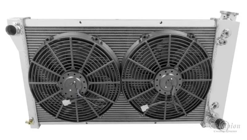 Champion Four Row All Aluminum Radiator Combo for 1967-1972 Chevy C10, Blazer and Suburban, GMC Jimmy mc369