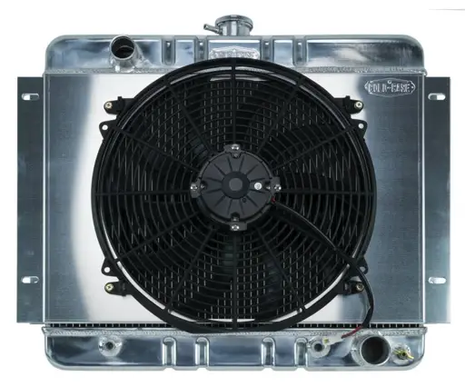 62-67 Chevy Nova Aluminum Radiator And 16 Inch Fan Kit AT Cold Case Radiators