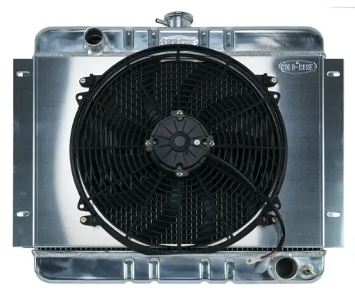 62-67 Chevy Nova Aluminum Radiator And 16 Inch Fan Kit MT Cold Case Radiators