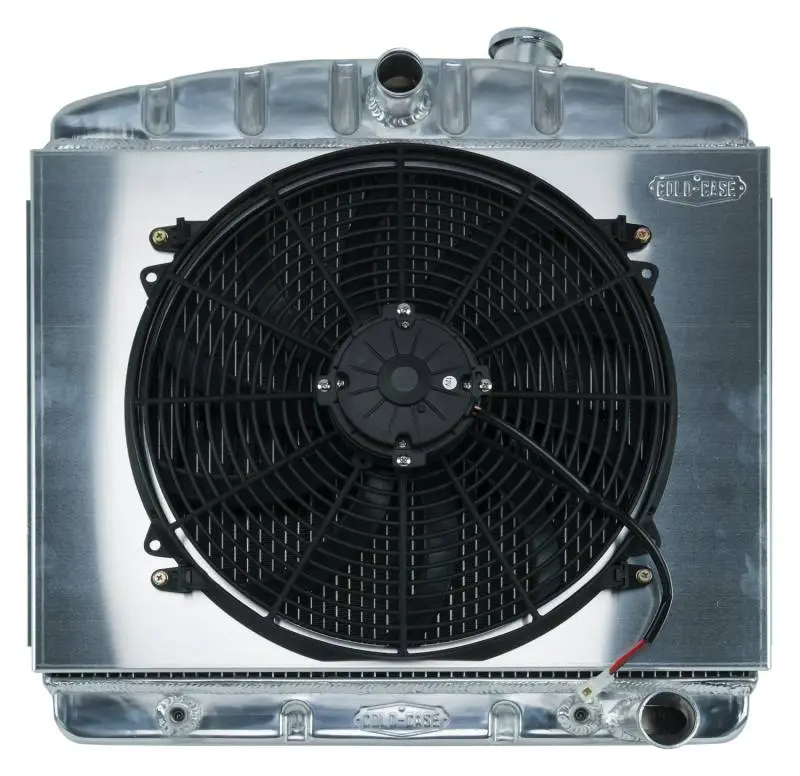 55-57 Tri-5 Chevy Aluminum Radiator And 16 Inch Fan Kit (V8 Mount) Cold Case Radiators
