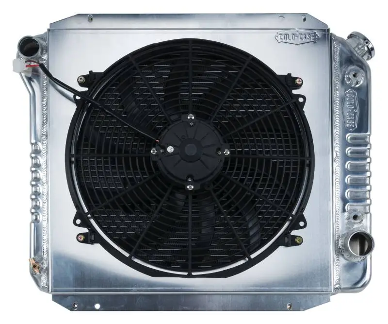 66-77 Ford Bronco Aluminum Performance Radiator And 16 Inch Fan Kit Cold Case Radiators