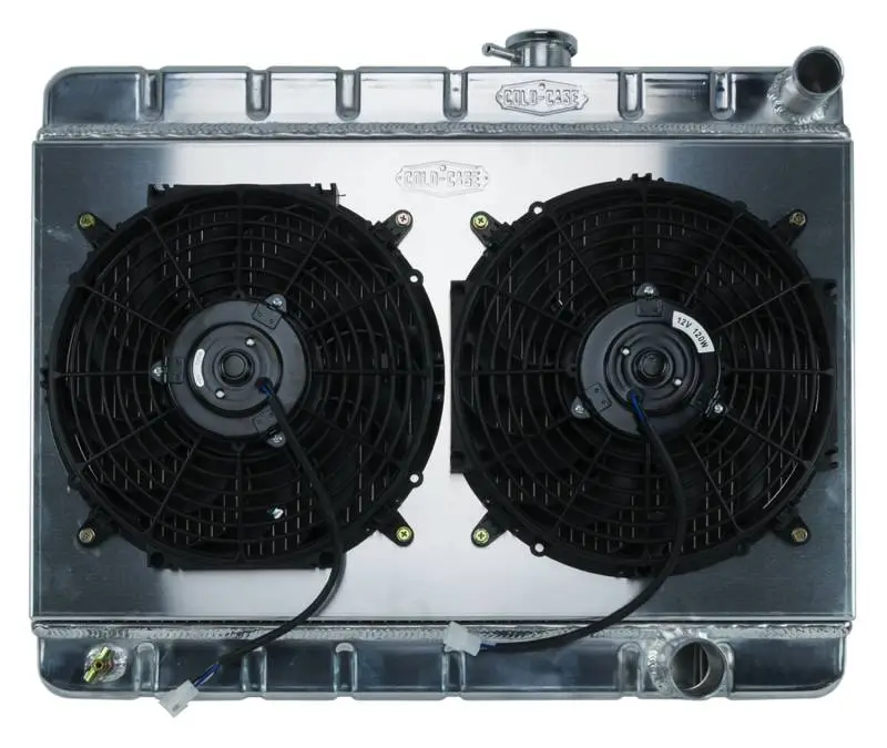 65 GTO Tri-Power Aluminum Radiator And 12 Inch Dual Fan Kit W/O AC MT Cold Case Radiators