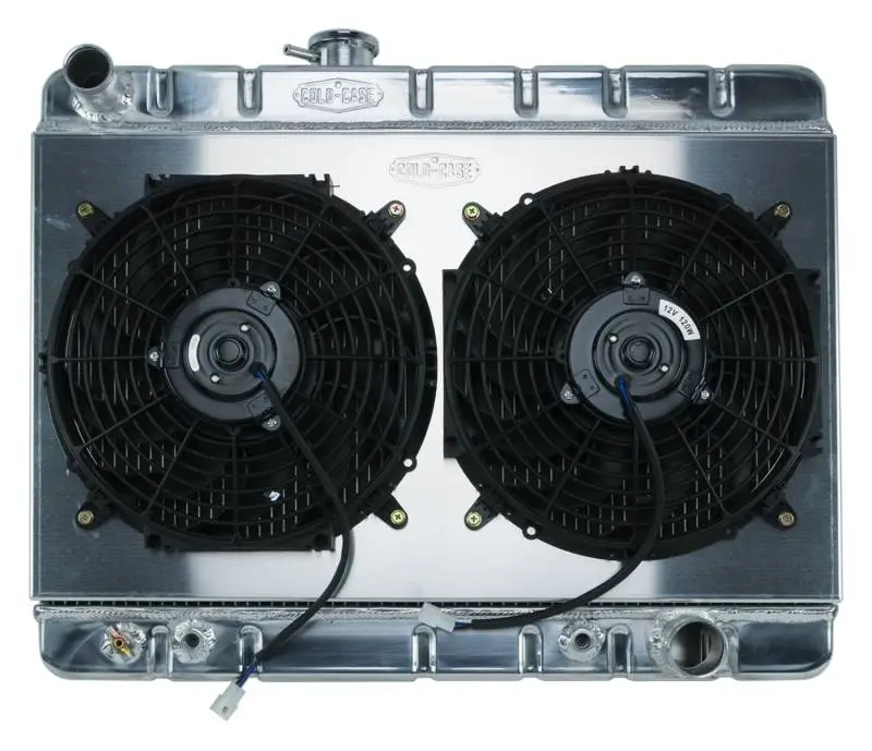 66-67 GTO Aluminum Radiator And 12 Inch Dual Fan Kit W/AC AT Cold Case Radiators