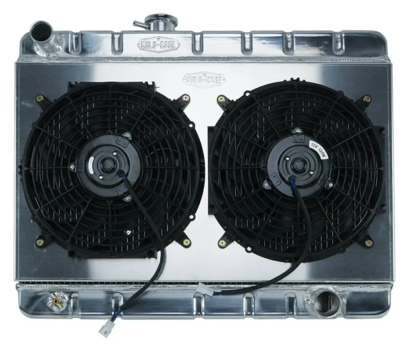 66-67 GTO Aluminum Radiator And 12 Inch Dual Fan Kit W/AC MT Cold Case Radiators