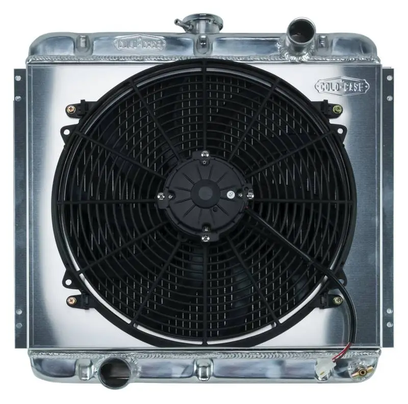 67-69 Mustang 20 Inch Aluminum Performance Radiator And 16 Inch Fan Kit MT Cold Case Radiators