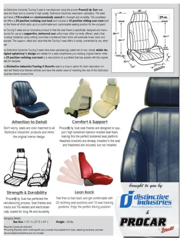 1966 Chevelle & El Camino Touring II Front Bucket Seats Assembled thumbnail 4