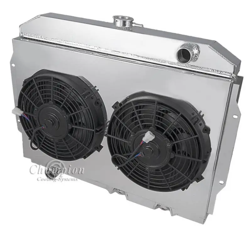 Champion 4 Row Aluminum Radiator Combo for 1967 - 1974 AMC Various Models CC407