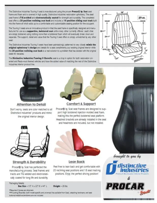 1970 Chevelle Touring II Front Bucket Seats Assembled w/Rear Seat Upholstery (Coupe) thumbnail 3