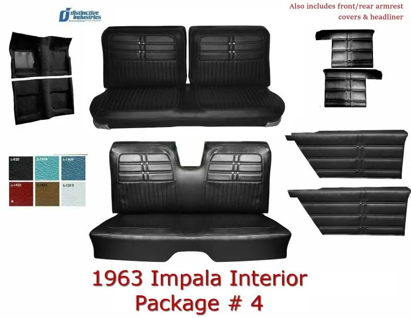 1963 Impala Convertible Standard Bench Seat Upholstery, Carpet & Panel Package 4
