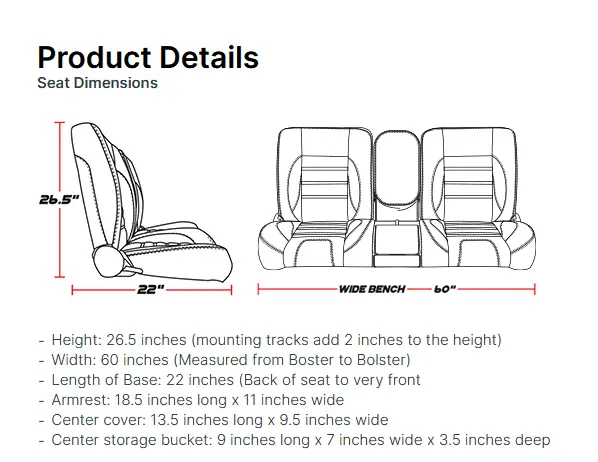 Pro-Series Universal Sport VXR 60" Deluxe Bench Seat thumbnail 6