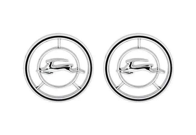 1965-66 Impala Circle Fender Emblem Set, Black & Chrome