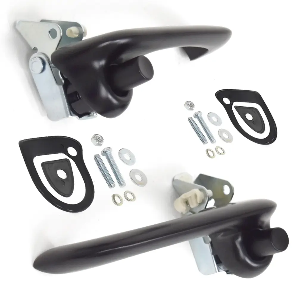 Black Outside Door Handle Assembly Pair LH RH – 1964-1977 Ford Mustang Bronco Falcon Ranchero Econoline Mercury Comet