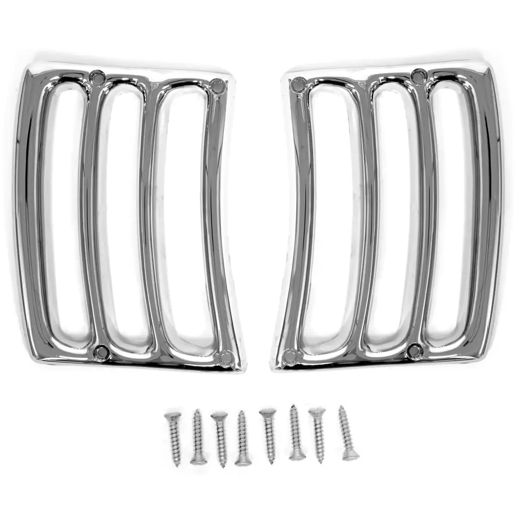1964-1966 Ford Mustang Chrome Headlight Bucket Extension Trim - Pair