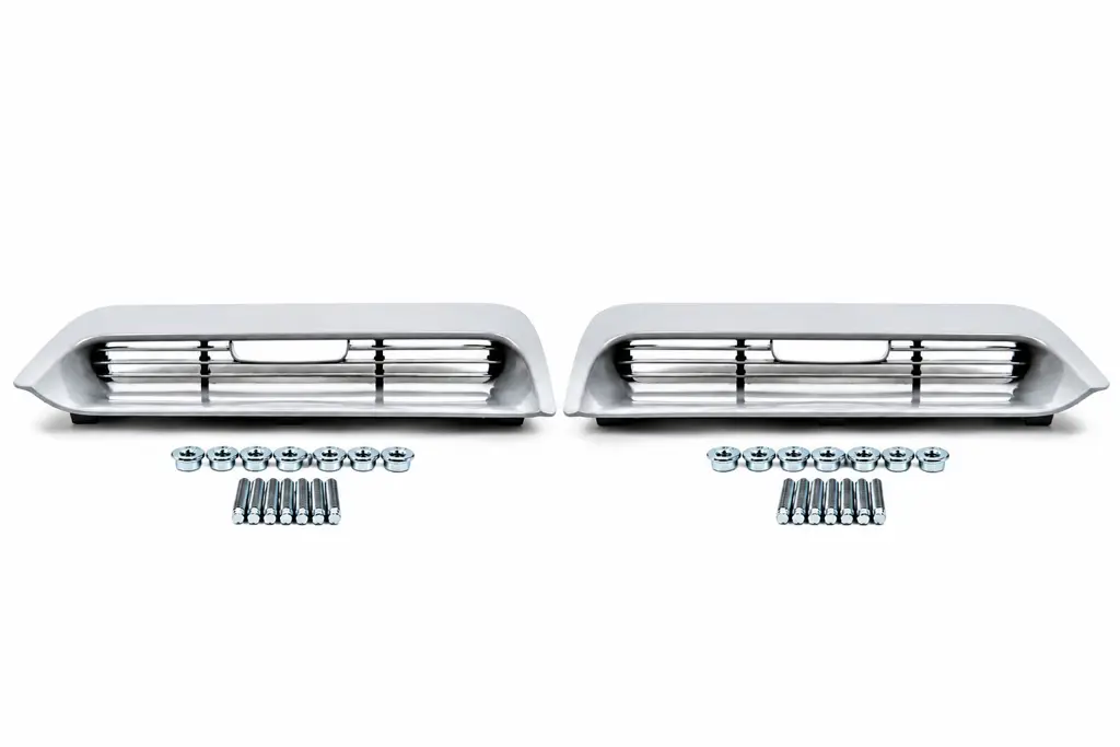 1967-1968 Ford Mustang Hood Turn Signal Housings & Grille Inserts - LH & RH Pair thumbnail 2