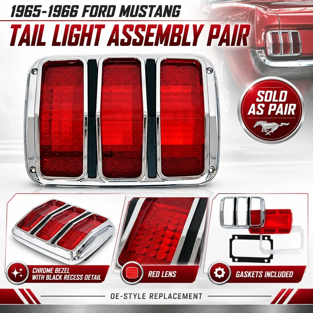1965-1966 Ford Mustang LED Tail Light Conversion Kit 4-Piece Set LH RH - Dakota Digital & ACP image 5