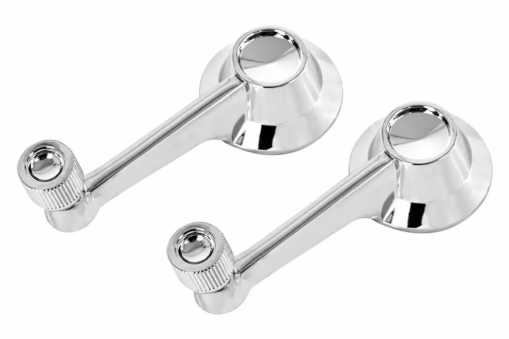 1963-1966 Ford Mustang Falcon Thunderbird Mercury Comet Door Window Crank Handles Chrome Knobs – Pair