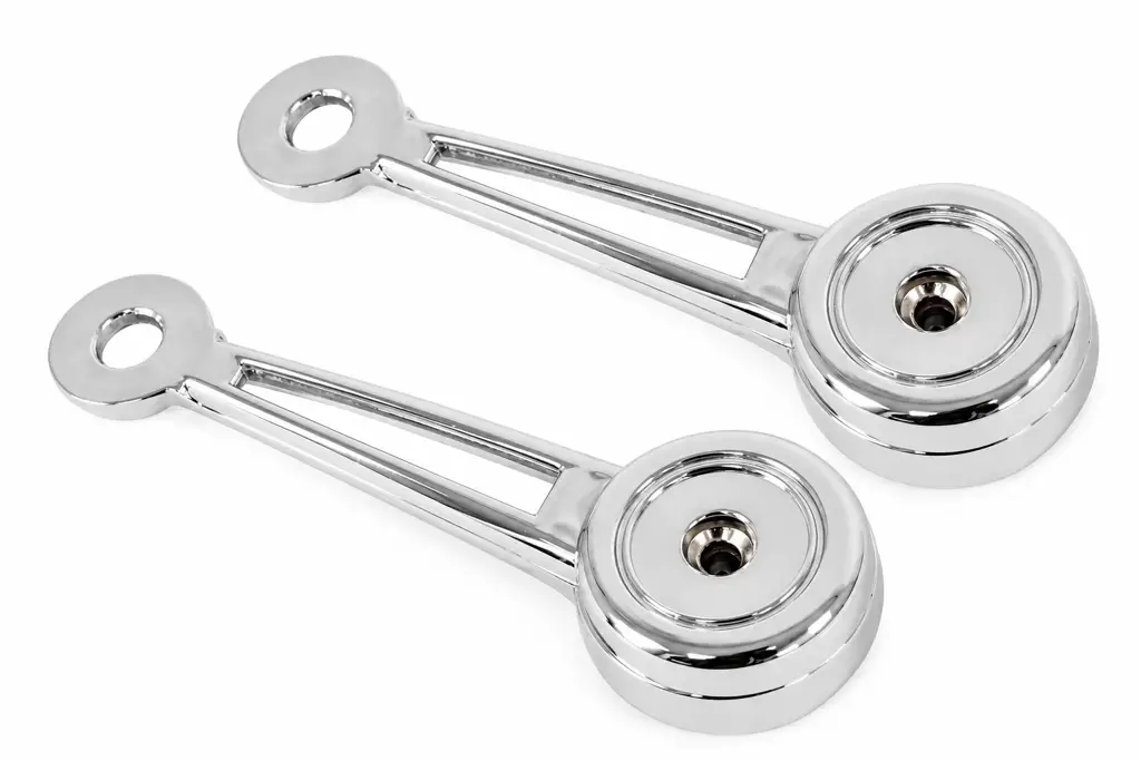 1969-1979 Ford Mustang F-Series Cougar Deluxe Door & Quarter Window Crank Handles – Chrome – Pair (LH RH)