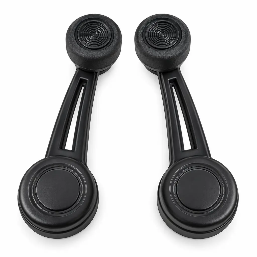 1968-1977 Ford Mustang Bronco F-Series Door & Quarter Window Crank Handles – Black – Pair