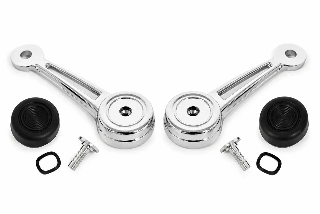 1968-1977 Ford Bronco Mustang F100 F250 Torino Ranchero Window Crank Handle Pair Black Knob