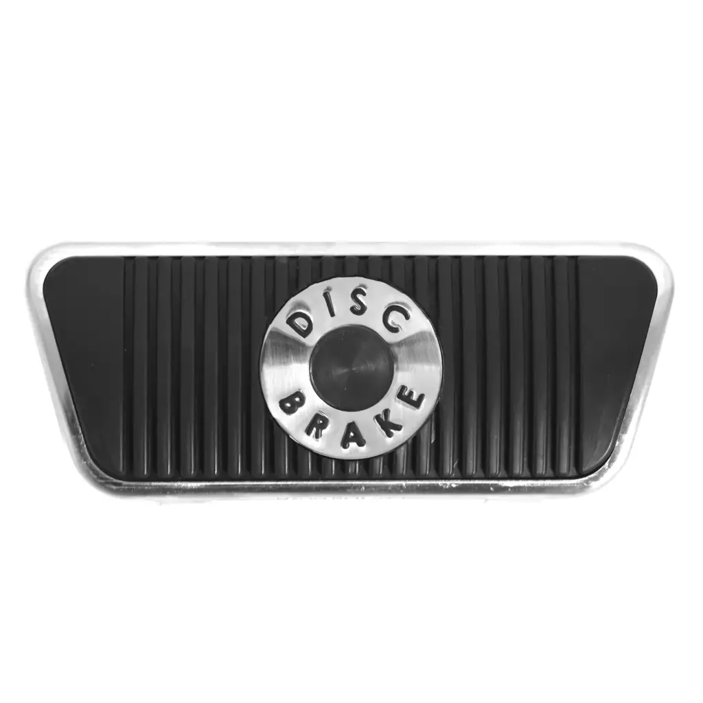 1965-1967 Ford Mustang Brake Pedal Pad – Disc Brakes Automatic – Black with Stainless Steel Trim image 2