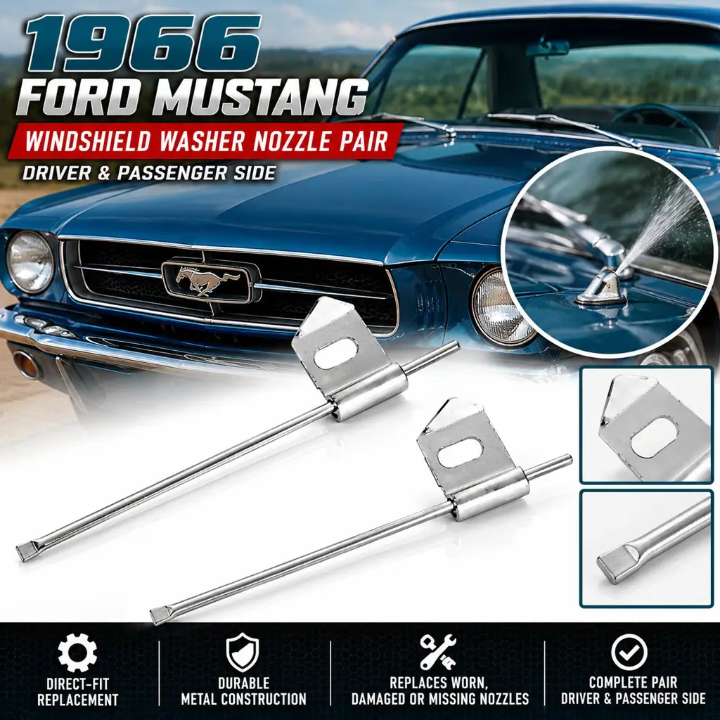 1966 Ford Mustang Windshield Washer Nozzle Pair - Driver & Passenger Side thumbnail 2
