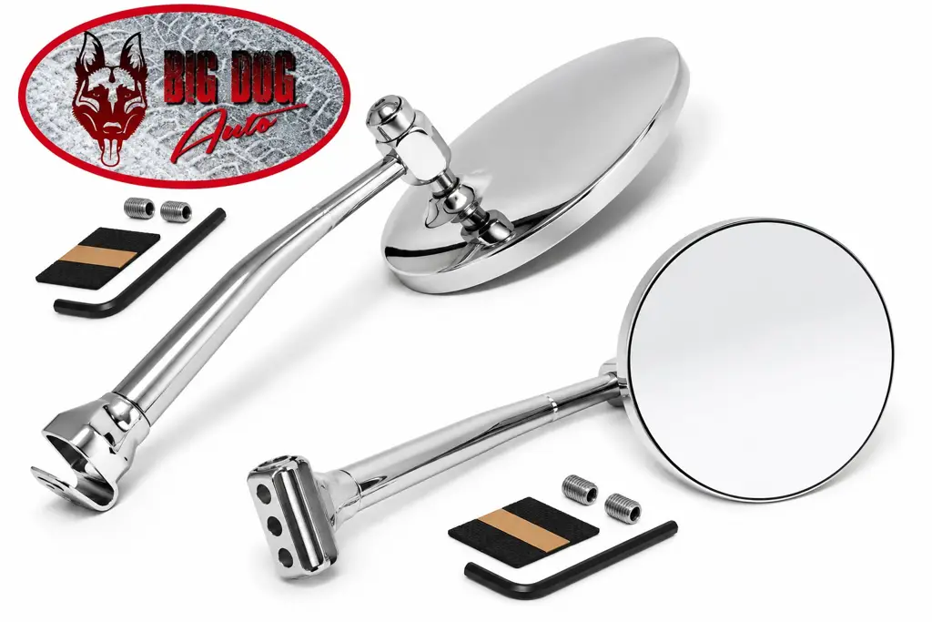 1948-1980 Ford F-Series F1 F2 F3 F100 F150 F250 F350 Bronco Chrome Peep Mirror Set thumbnail 4