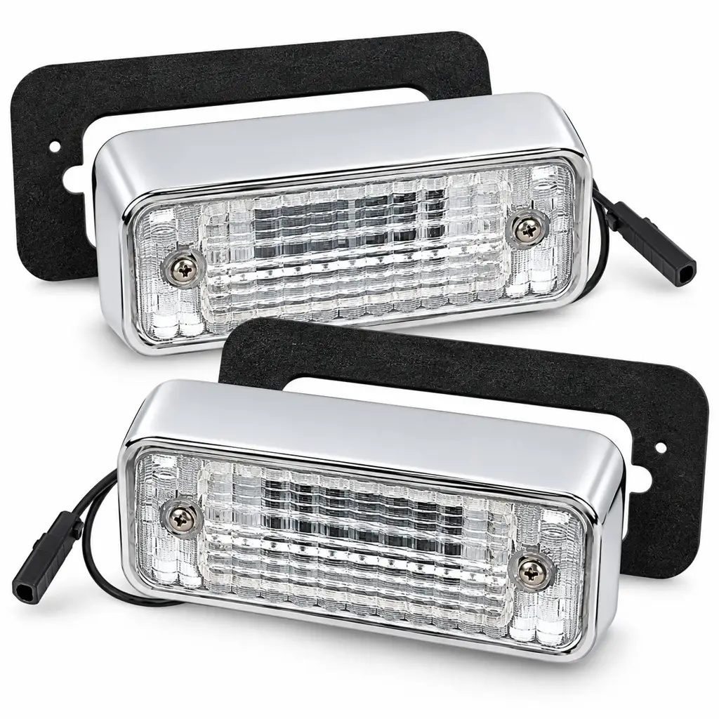 1969 Chevrolet Camaro Rally Sport RS Back-Up Light Lamp Assembly Set – Chrome – Pair LH RH