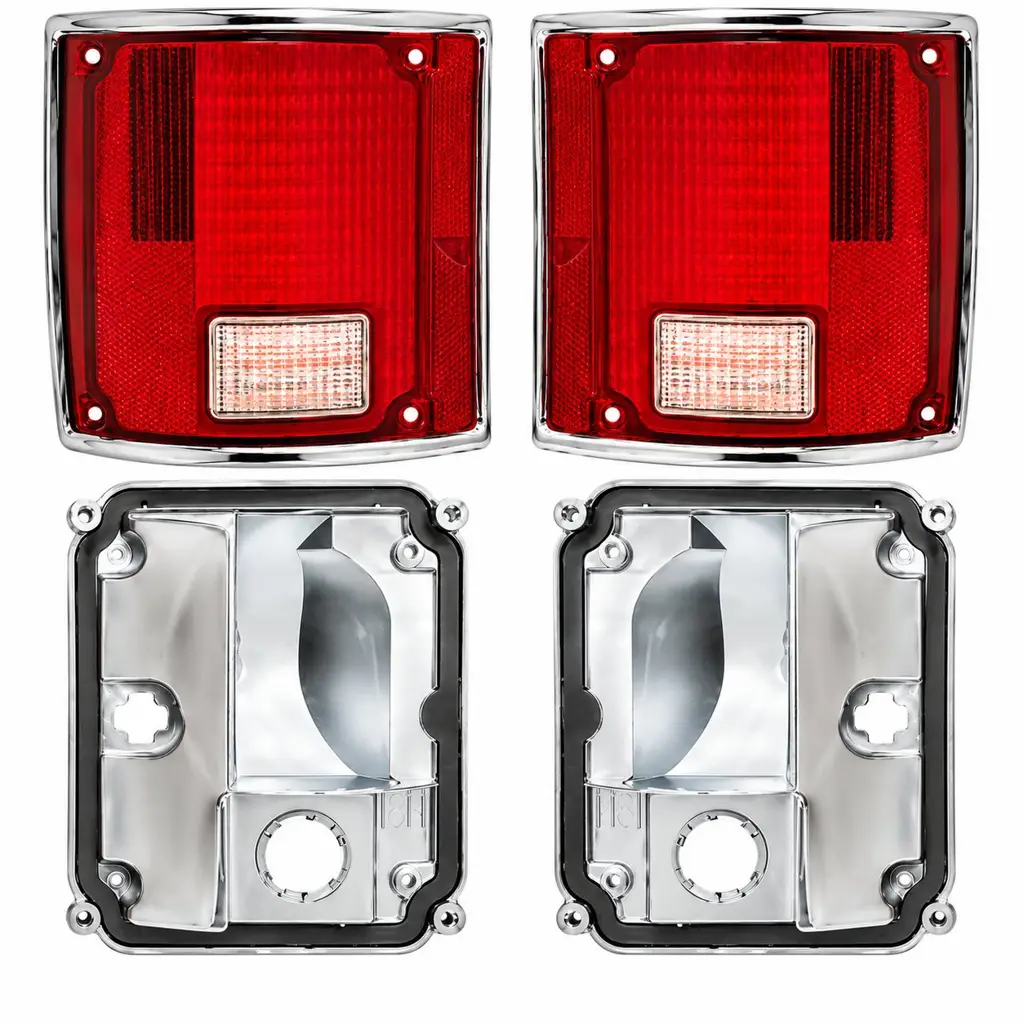 1978-1986 Chevy Truck & Suburban / 1987-1991 Blazer LED Tail Light Assembly Set – Chrome – Pair image 3