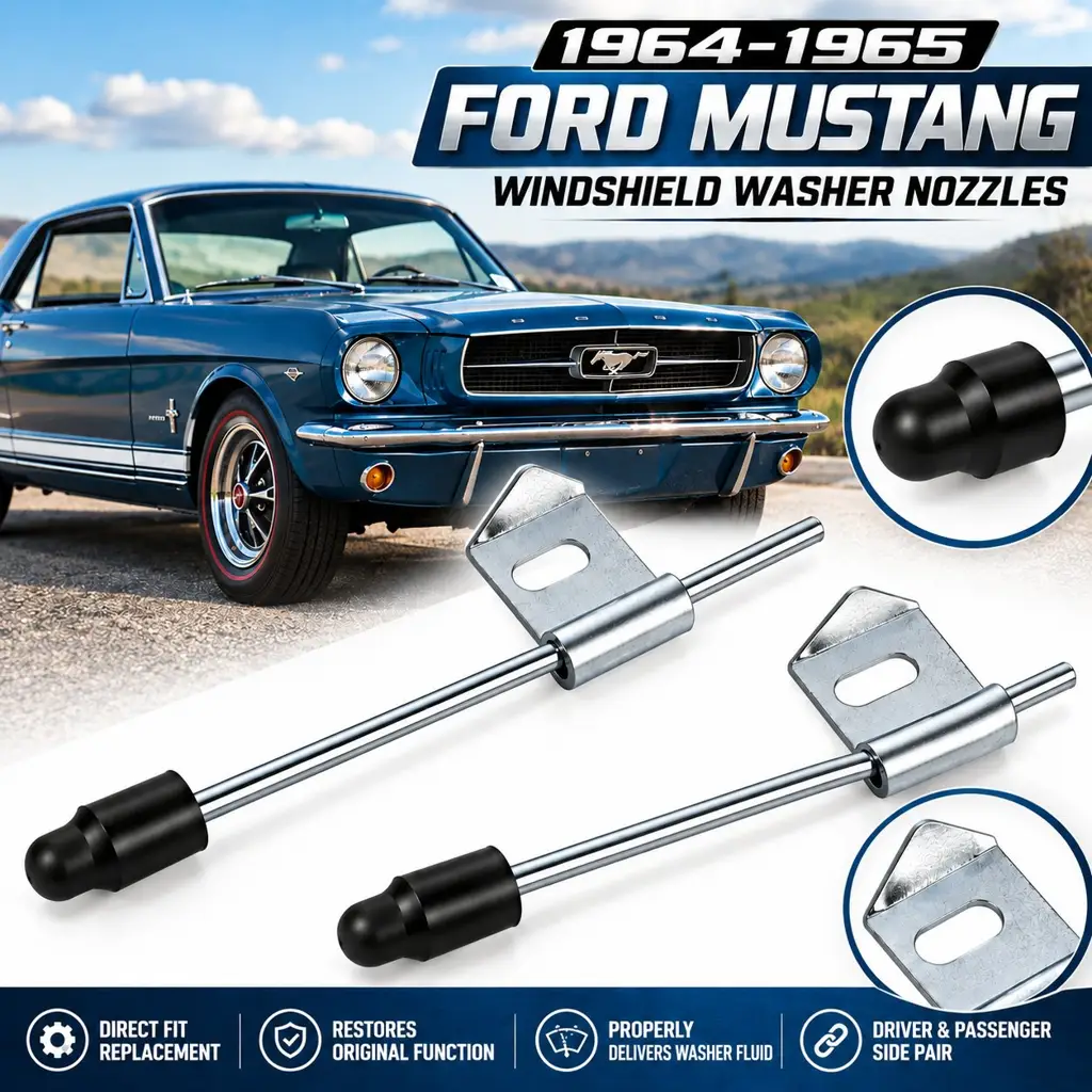 1964-1965 Ford Mustang Windshield Washer Nozzles Pair LH RH thumbnail 2