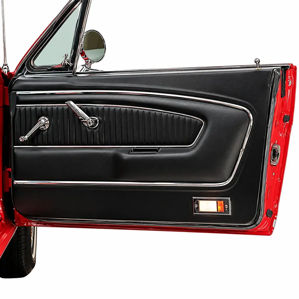 1965-1966 Ford Mustang Pony Door Panel Stainless Steel Trim Molding Set – 4 Piece LH RH image 3